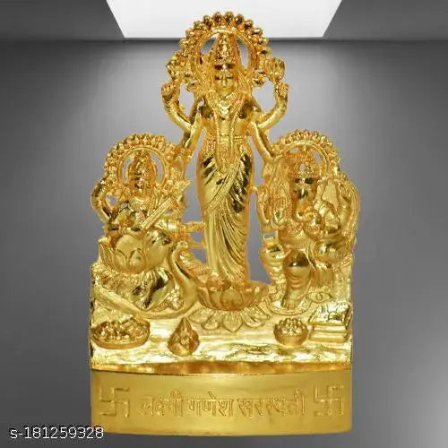 Graceful Metal Special Diwali Pujan Ganesha Sarswati Maha Laxmi Idols