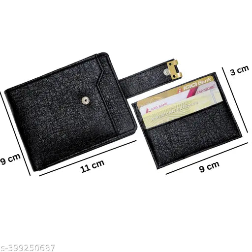 Strong Horns Men Casual, Formal, Travel, Trendy Black Artificial Leather RFID Wallet  (10 Card Slots)