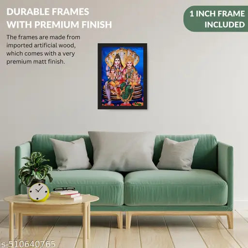 LokeshArt Lord Shiva Wall Art  (13X10 inch) Photo Frame for Home and Office Decor | Mahadev Hindu God Frame for Pooja Room, Bedroom, Living Room | Shivji Paintings Pooja Ghar