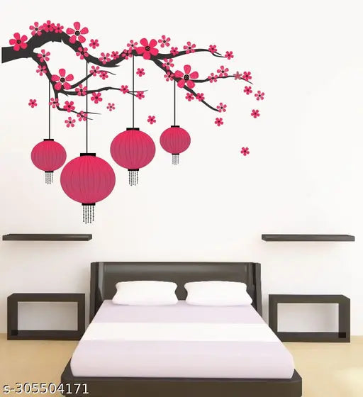 Pink Hanging Lamp Wall Sticker
