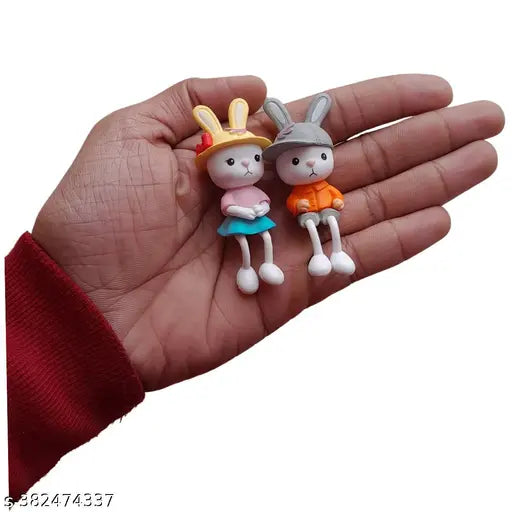 Rabbits Couple Miniature showpiece- Best for Valentine Gift, Home Decor, Tray Gardening ,Plant décor ,Fairy Garden Accessories and Car Decor