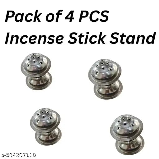 NS INVENTIVENESS - 4 Piece Stainless Steel Agarbatti Stand for Puja | Incense Stick Holder | AGARBATTI STAND | Incense Stick Stand - Pack Of 4