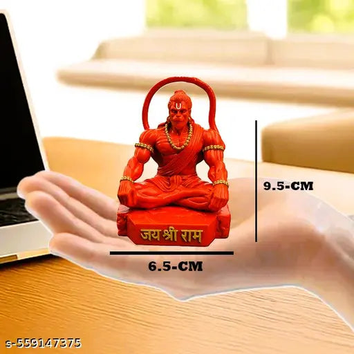 Meditative Hanuman Ji Idol | Jai Shree Ram Bajrangbali Murti | Black Hanuman Statue for Car Dashboard | God Idol for Home Mandir Decor | Sankat Mochan Hanuman Ji for Office Desk | Spiritual Gift Item | Puja Room Hanuman Idol | Hanuman Murti for Positive E