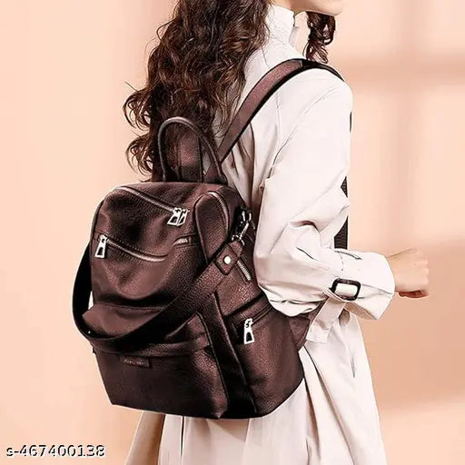 Craftwood Backpack Purse for Women Satchel Handbags Large Capacity Travel Vintage PU Leather Shoulder Bag For Office College