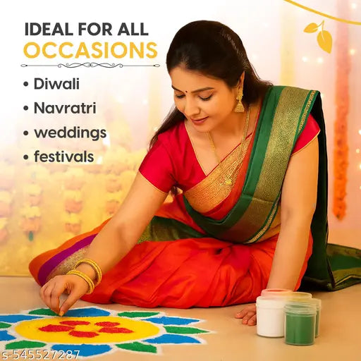 Chitrashila Complete Set Of Rangoli Powder 100 Gm Each - (Pack of 10) With Container for Festival & Diwali Decoration (Multi-Color Pack)