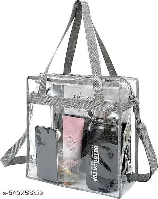 DIMONSIV pack of 1 transparent shopping bag travel bag stadium bag