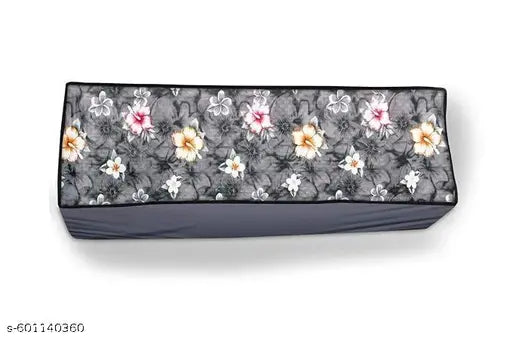 MEESHFLIP Indoor AC Unit Cover, Waterproof Split Air Conditioner Cover, 1.5 Ton, Floral Print, Grey