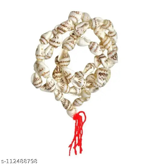 SS MART 100% Original sankh mala Wood Chain Set/shankh mala/Maala/Garland Necklace for Pooja, Health, Wealth, Protection, Prosperity and Success