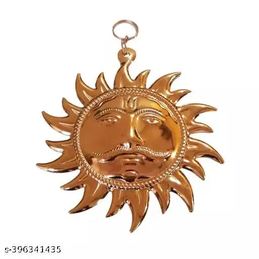 Wall Hanging Lord Sun Idol Suraj surya Murti Statue Brass Decorative Showpiece for Wall Décor Room Décor Best for Housewarming Vastu Good Luck Decorative Showpiece