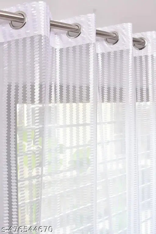 White Tissue Transparent Net  SheerCurtains Pack of 01 pc