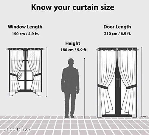 Attractive Curtains brown crush curtains 5ft   04 pc