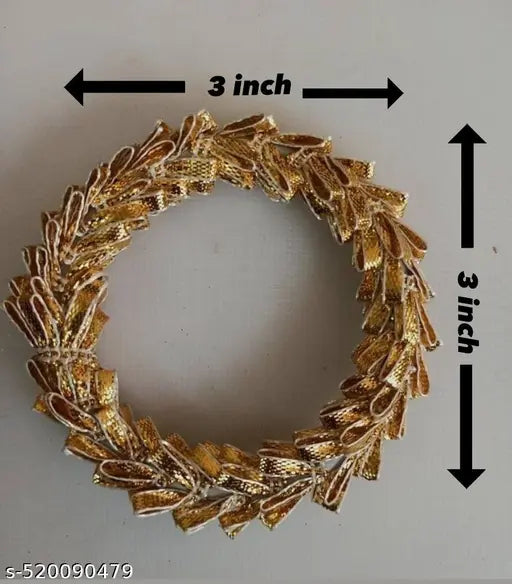 Artistic Dreams 20pc golden color 3 inch Handcrafted Rajasthani Royal Look  Gota Patti Round Ring Chakri for Crafting, Decorations & Art Work ,Decorations for Diwali , Art Work Festival Decorations