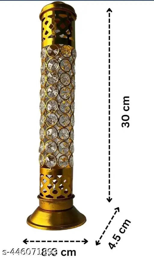 Crystal Incense Holder with Ash Catcher, Agarbatti Incense Stick Stand Holder, Loban Burner for Home Temple, Religious Rituals, Dhoop Dani for Puja, Gift for Home Decor and Office