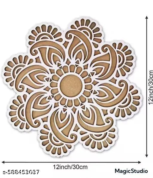 Colorful MDF Ready-Made Rangoli Disc – Decorative Floor Art Plate for Festivals & Pooja