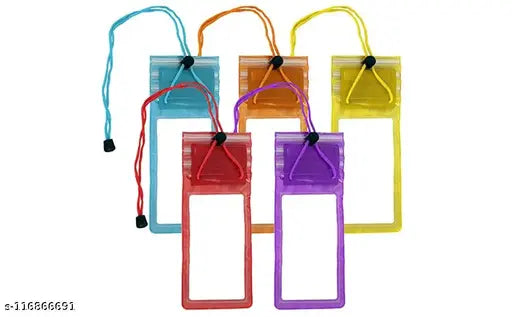 Waterproof Mobile Cover Pouch | Cell Phone case | Mobile Cases | Waterproof Phone Pouch for All Mobile Cover up to 6.5 inch, Transparent (Pack of 5 Pc)