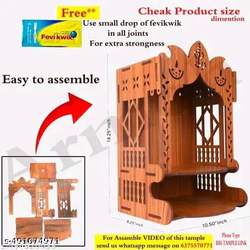 Wooden Home Temple,Pooja Mandir Crafted Elegance For Your Spiritual Space Like Home, Office