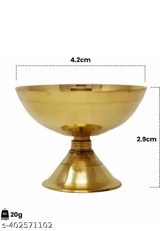 Traditional Brass Diya for Puja | Pooja Aarti | Arti Deepak Deepam Oil Lamp for Home Temple Puja Articles Decor Gifts-  (2)