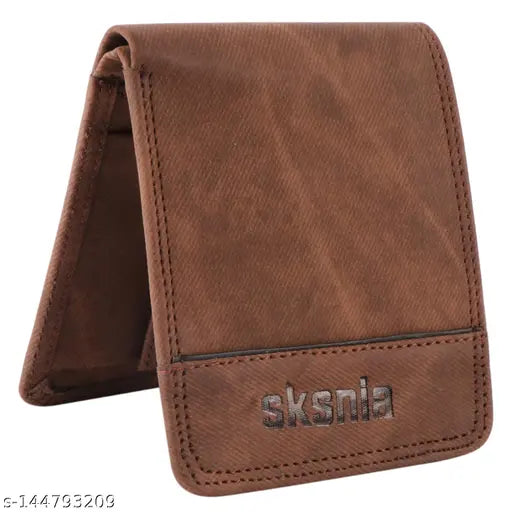 Sksnia Men Formal, Casual, Modern, Travel, Trendy, Classic BROWN PU Leather Wallet/Purse for Men & Women, Credit Card Holder, Bi Fold Slim & Light Weight PU Leather Men's Stylish Wallet Purse with Multi Card Holder Compartment