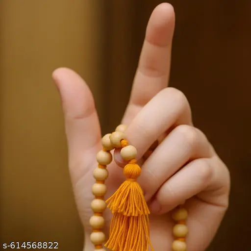 Tulsii Jaap Mala - 108 Beads Original Basil Wood Rosary | Handcrafted Tuulsi Mala for Jap, Meditation & Prayer | Lightweight Sacred Tuulsi Wood Chain for Men & Women | Spiritual Jap Mala for Chanting & Pooja Use