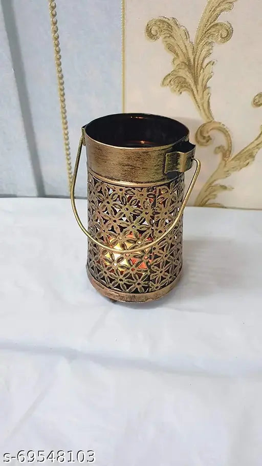 Gunendra Crafts Wrought Iron Handi Diya Lantern Candle Holder for Birthday,Diwali Decoration,TeaLight Candle Stand kit for Home,Room,Bedroom,Bathroom and mandir D?cor