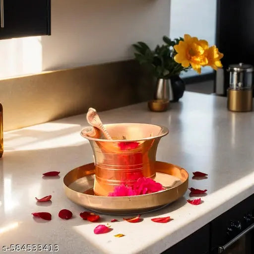 Copper Pooja Patra With Spoon Panchapatra Set