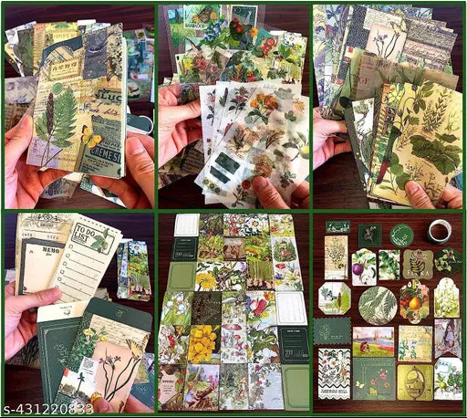 346 Pcs Vintage Aesthetic Wild Scrapbook Kit,Journal Supplies Kit, Stickers Theme, Scrapbook Kit  (DIY)