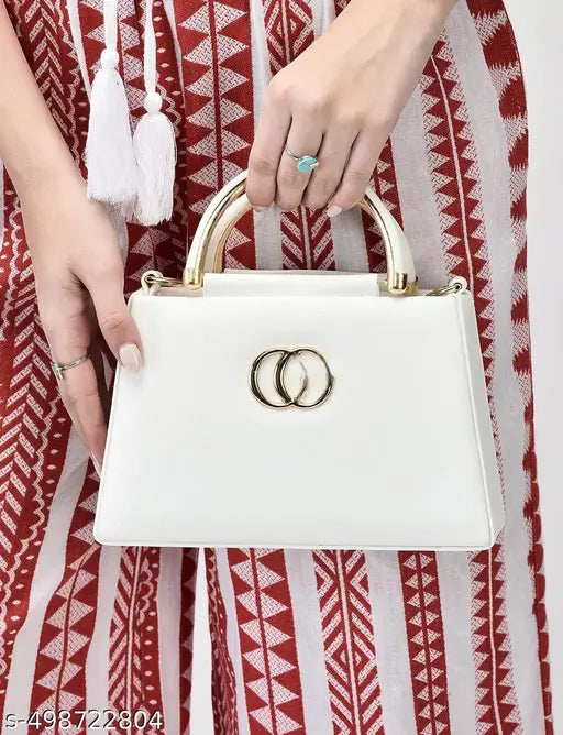 Designer Handbag with gold accents and detachable strap