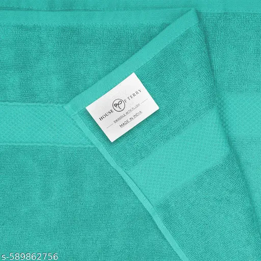 House of Terry 100% Cotton Bath Towel Combo for Men & Women – 450 GSM Large Size 70×140 cm, Quick Dry, Soft, Absorbent, Fade Resistant, Gym, Spa & Travel Towel, (Turquoise & Green)