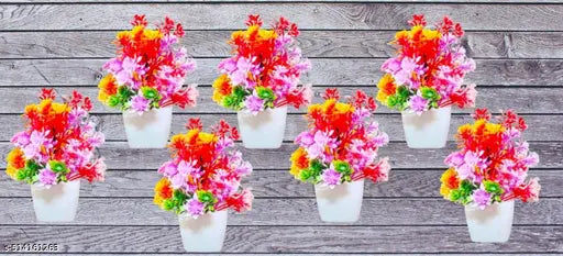 ARISE CREATIONS: set of 8 artificial bonsai wild plants pack of - 8 size ( 15 cm )
