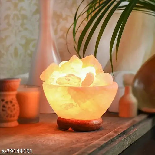 Global Aroma Fire Bowl (2-3kg) Himalayan Rock Salt Lamp for Positive Energy, Vastu, Healing, Harmony, Purification, Best Wellness Gifting Option