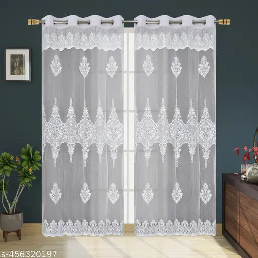 BIGGER FISH Curtain | Darkening Curtains | Drapes for Bedroom | Net Frill Curtain | Pack of 2 |