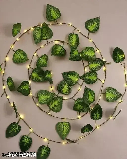 7Feet Money Plant Home Décor String Lights | Battery Operated Waterproof Lights | Vine Garland Hanging for Wall, Bedroom, Window, Wedding, Festival, Party ( Warm White)