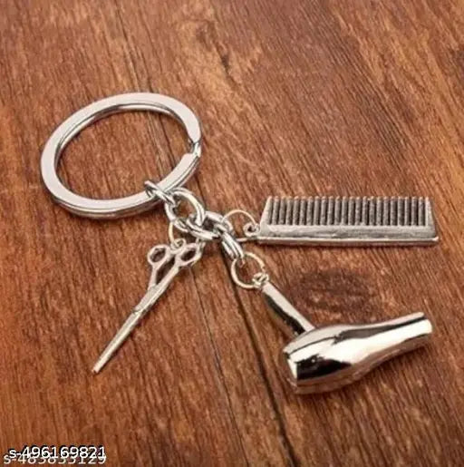 RSB Hair Dryer Comb Scissors Keychain Key Chain HairDryer Scissor Comb Charm Pendant Salon Keychain Keyring,Hair Stylist Gift Keychain for Salon Owner