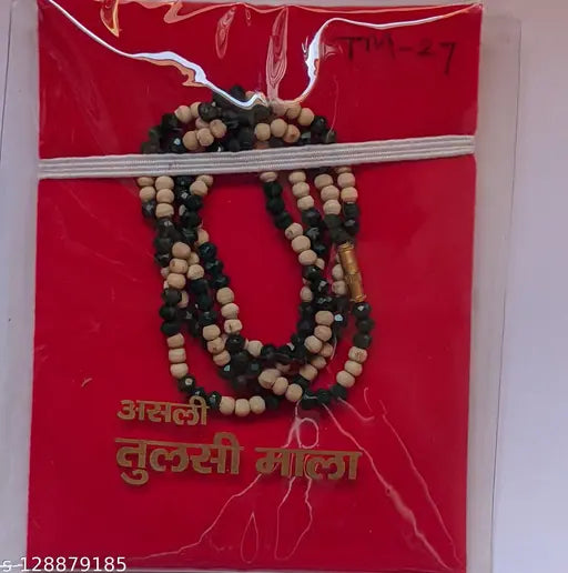 Original Tulsi Beads + Crystel Mala, For Gold Or Artificial Locket, From Vrindavan