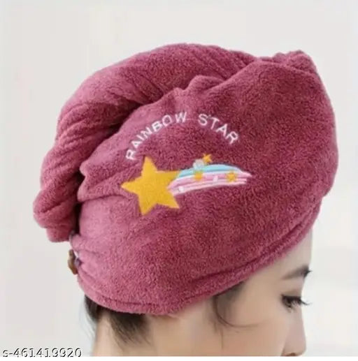 Microfiber Wet Hair Drying Towels,Super Absorbent Thick Curly Hair,Quick Dry Caps Wrap for Womens (26" x 10")(Pack of  1 )-Multi design And colour