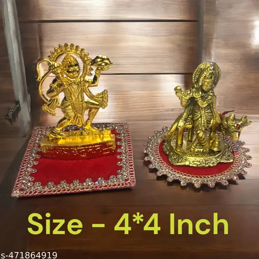 Premium Puja Aasan for Ganapati and Krishna, Red Velvet Puja Aasan with Crystal Border, 10 x 10 cm, Set of 10 Pieces for Temple Decoration,Velvet Puja or bhagwan Aasan for Home mandir for Idols