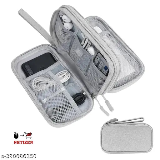 Quality Electronics Accessories Organizer Travel Multipurpose Waterproof Case  (Grey)