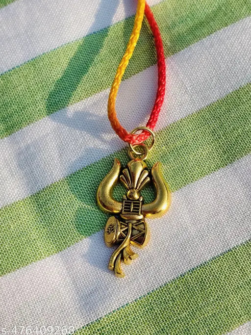 Trishul Gold Plated Spiritual Shiva Bholenath Pendant