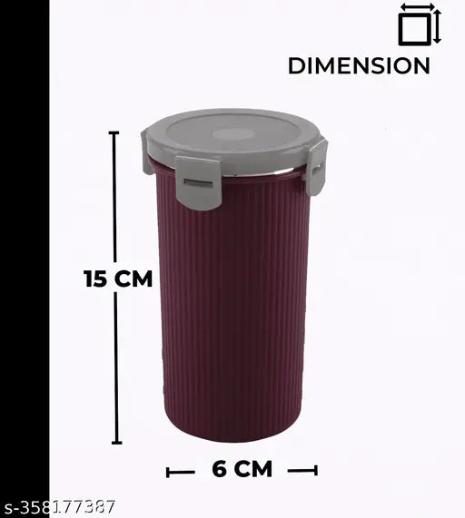 Nabhya Inner Steel & Outer Plastic Tumbler with  Air Tight Lid, Leak Proof Glass Tumbler for Office Gym Yoga Hiking Trekking Travel Home & Kitchen, 450ml (Maroon)