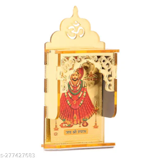 DivColl Khatu Shyam Baba Idol - 10.5 Centimeter Mini Plastic Mandir Showpiece for Car Dashboard and Home Puja Decor (Multicolor)