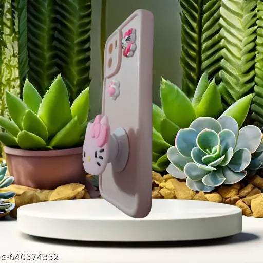 Redmi 9c Redmi 9 4g latest labubo cartoon cover soft silicone cover edge bumper camera protection Cover with Pop stand case cover peach colour