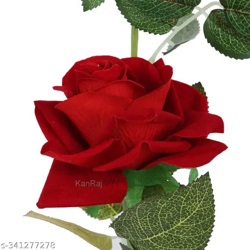 KanRaj ® Artificial Rose Flower Set of 2 Roses with pot (Natural Looking)