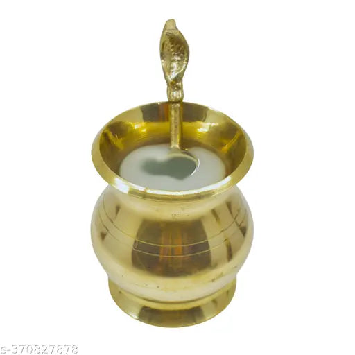 Embellished Pooja Lota, Spoon, and Panch Patra Charnamrit
