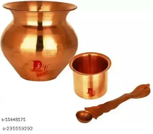 Pooja lota 12cm Kalash for puja Copper Panch Patra Copper Tambe ka lota for puja lota for puja Copper lota for puja Copper panchapatra for puja (Big Size, 12 cm, Brown) Copper Kalash | Tambe Ka Lota for Drinking Water | Copper Pot for Diwali, Pooja, Festi