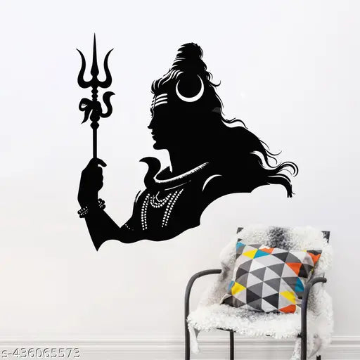Annur Creation Mahadev Wall Sticker for Living Room, Bedroom, Kids Room, Big size sticker, 3D sticker , PVC vinyl Mahakal, Shankar bhagwan, Shiv Parvati wall sticker God ( Pack 1)