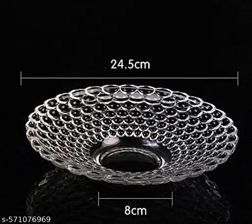 Glass Fruit Bowl Fruit Tray Fruit Plate Lead Crystal Bowl Large Crystal Fruit Bowl Centerpiece Glass Decorative Dining Table Fruits Bowl Set Flower Shaped Gifting