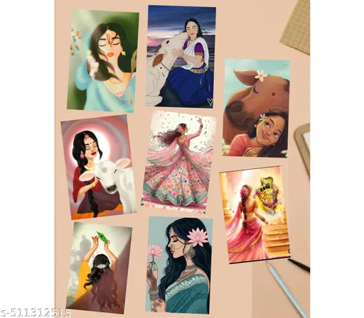 **"Divine Grace: Radha Krishna Spiritual Art Collection for Devotional Souls"** 4x6inches size