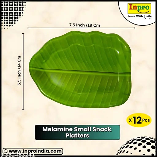 Inpro Serve Snacks in Style with our Designer Melamine Serving Platter Set of 12 - Small Plates | Quarter Plates |Perfect for Dinner Parties and Entertaining!