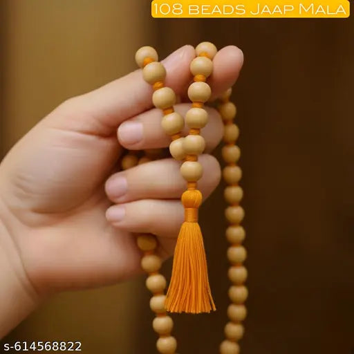 Tulsii Jaap Mala - 108 Beads Original Basil Wood Rosary | Handcrafted Tuulsi Mala for Jap, Meditation & Prayer | Lightweight Sacred Tuulsi Wood Chain for Men & Women | Spiritual Jap Mala for Chanting & Pooja Use