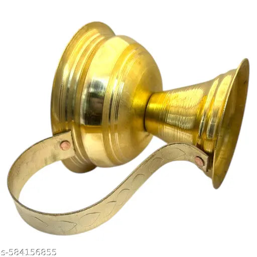 Pure Brass Puja Dhunuchi with Brass Handle | Rust-Proof Dhoop Lobhan Dani | Copper Joint Traditional Diya for Home Temple & Aarti(Pack Of 1)